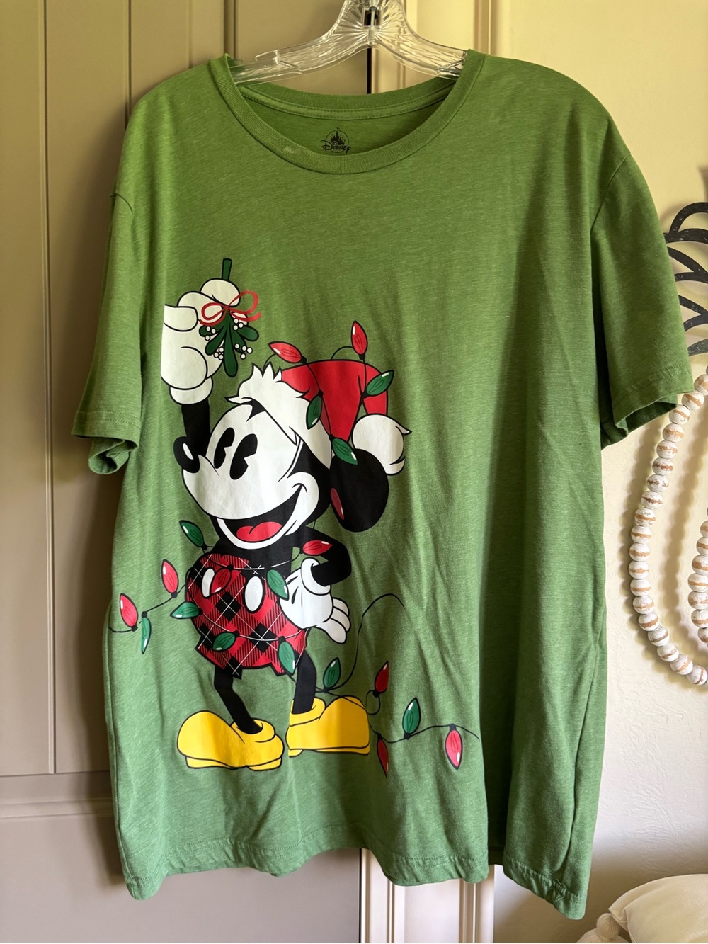 Green Mickey Mouse Holiday Christmas Tee, clothes